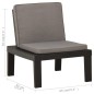 vidaXL Set de muebles de jardín 4 piezas con cojines plástico gris vidaXL Set de muebles de jardín 4 piezas con cojines plástico gris