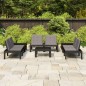 vidaXL Set de muebles de jardín 6 piezas con cojines plástico gris vidaXL Set de muebles de jardín 6 piezas con cojines plástico gris