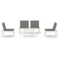 vidaXL Set de muebles de jardín 4 piezas con cojines plástico blanco vidaXL Set de muebles de jardín 4 piezas con cojines plástico blanco