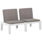 vidaXL Set de muebles de jardín 4 piezas con cojines plástico blanco vidaXL Set de muebles de jardín 4 piezas con cojines plástico blanco