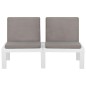 vidaXL Set de muebles de jardín 4 piezas con cojines plástico blanco vidaXL Set de muebles de jardín 4 piezas con cojines plástico blanco