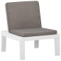 vidaXL Set de muebles de jardín 4 piezas con cojines plástico blanco vidaXL Set de muebles de jardín 4 piezas con cojines plástico blanco