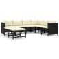 vidaXL Set de muebles de jardín 8 pzas y cojines ratán sintético negro vidaXL Set de muebles de jardín 8 pzas y cojines ratán sintético negro