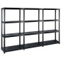 vidaXL Estante de almacenaje 4 niveles negro plástico 183x30,5x130 cm
