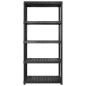 vidaXL Estanterías almacenaje 5 niveles plástico negro 366x45,7x185 cm vidaXL Estanterías almacenaje 5 niveles plástico negro 366x45,7x185 cm