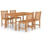 vidaXL Conjunto de comedor de jardín 5 piezas madera maciza de teca vidaXL Conjunto de comedor de jardín 5 piezas madera maciza de teca
