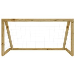vidaXL Portería de fútbol con red madera pino impregnada 120x80x60 cm