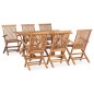 vidaXL Set comedor de jardín plegable 7 piezas madera maciza de teca