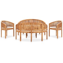 vidaXL Juego de muebles de jardín 5 piezas madera maciza de teca