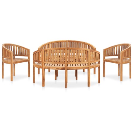 vidaXL Juego de muebles de jardín 5 piezas madera maciza de teca