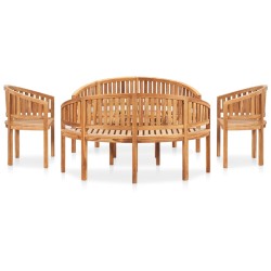 vidaXL Juego de muebles de jardín 5 piezas madera maciza de teca