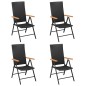 vidaXL Juego de comedor para jardín 5 piezas negro y marrón vidaXL Juego de comedor para jardín 5 piezas negro y marrón