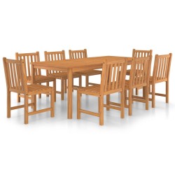 vidaXL Conjunto de comedor de jardín 9 piezas madera maciza de teca