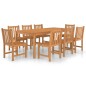 vidaXL Conjunto de comedor de jardín 9 piezas madera maciza de teca