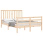 vidaXL Estructura de cama de matrimonio con cabecero madera maciza vidaXL Estructura de cama de matrimonio con cabecero madera maciza