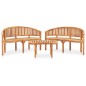 vidaXL Juego de muebles de jardín 3 piezas madera maciza de teca vidaXL Juego de muebles de jardín 3 piezas madera maciza de teca