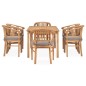 vidaXL Set de comedor de jardín 7 pzas y cojines madera maciza de teca vidaXL Set de comedor de jardín 7 pzas y cojines madera maciza de teca