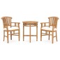 vidaXL Set de comedor de jardín 3 pzas y cojines madera maciza de teca vidaXL Set de comedor de jardín 3 pzas y cojines madera maciza de teca