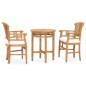 vidaXL Set de comedor de jardín 3 pzas y cojines madera maciza de teca vidaXL Set de comedor de jardín 3 pzas y cojines madera maciza de teca