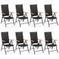 vidaXL Juego de comedor para jardín 9 piezas negro y marrón vidaXL Juego de comedor para jardín 9 piezas negro y marrón