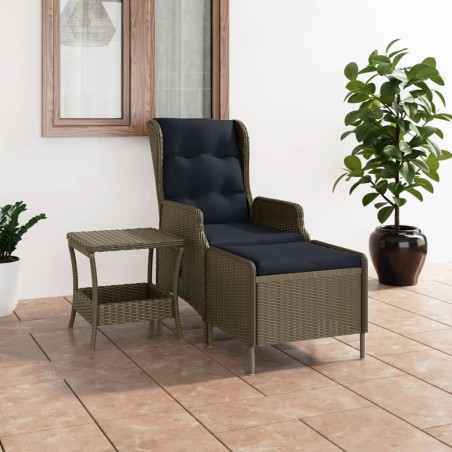 vidaXL Set muebles de jardín 2 piezas y cojines ratán sintético marrón