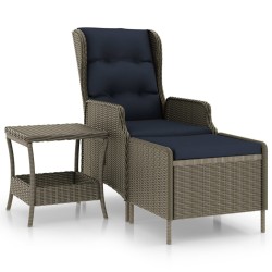 vidaXL Set muebles de jardín 2 piezas y cojines ratán sintético marrón
