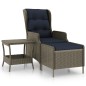 vidaXL Set muebles de jardín 2 piezas y cojines ratán sintético marrón vidaXL Set muebles de jardín 2 piezas y cojines ratán sintético marrón