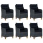 vidaXL Set comedor jardín 7 pzas cojines ratán sintético gris oscuro vidaXL Set comedor jardín 7 pzas cojines ratán sintético gris oscuro