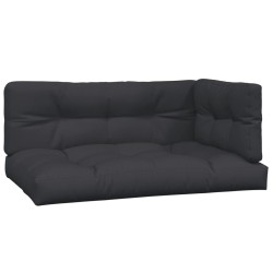 vidaXL Cojines para palets 3 piezas tela negro