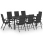 vidaXL Juego de comedor para jardín 9 piezas negro vidaXL Juego de comedor para jardín 9 piezas negro