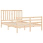 vidaXL Estructura de cama de matrimonio con cabecero madera maciza vidaXL Estructura de cama de matrimonio con cabecero madera maciza
