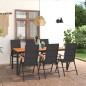 vidaXL Juego de comedor para jardín 7 piezas negro y marrón vidaXL Juego de comedor para jardín 7 piezas negro y marrón