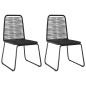 vidaXL Set de comedor de jardín de 3 piezas PVC ratán negro vidaXL Set de comedor de jardín de 3 piezas PVC ratán negro