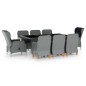 vidaXL Set comedor jardín 9 pzas y cojines ratán sintético gris claro vidaXL Set comedor jardín 9 pzas y cojines ratán sintético gris claro