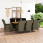 vidaXL Set de comedor jardín 9 piezas cojines ratán sintético marrón vidaXL Set de comedor jardín 9 piezas cojines ratán sintético marrón