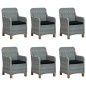 vidaXL Set comedor jardín 7 pzas y cojines ratán sintético gris claro vidaXL Set comedor jardín 7 pzas y cojines ratán sintético gris claro