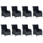 vidaXL Set comedor jardín 9 pzas y cojines ratán sintético gris oscuro vidaXL Set comedor jardín 9 pzas y cojines ratán sintético gris oscuro