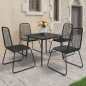 vidaXL Set de comedor de jardín de 5 piezas PVC ratán negro vidaXL Set de comedor de jardín de 5 piezas PVC ratán negro