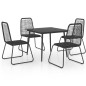 vidaXL Set de comedor de jardín de 5 piezas PVC ratán negro vidaXL Set de comedor de jardín de 5 piezas PVC ratán negro