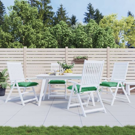 vidaXL Cojines de silla de jardín 4 uds tela verde 40x40x7 cm