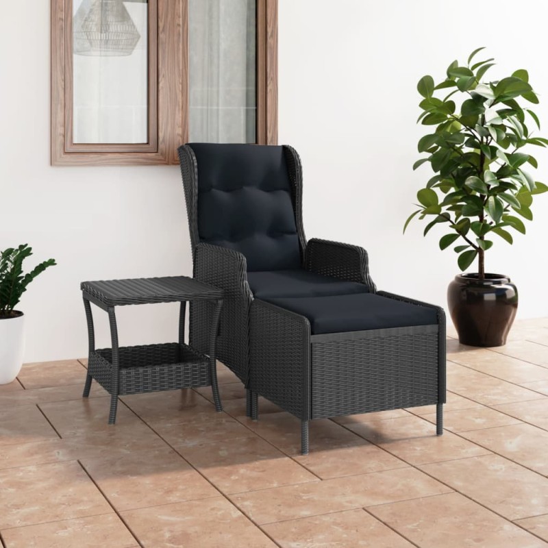 vidaXL Set muebles jardín 2 pzas ratán sintético gris oscuro y cojines vidaXL Set muebles jardín 2 pzas ratán sintético gris oscuro y cojines