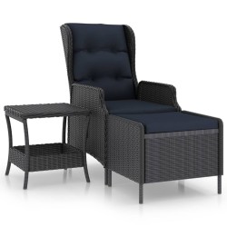 vidaXL Set muebles jardín 2 pzas ratán sintético gris oscuro y cojines