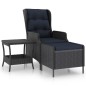 vidaXL Set muebles jardín 2 pzas ratán sintético gris oscuro y cojines vidaXL Set muebles jardín 2 pzas ratán sintético gris oscuro y cojines