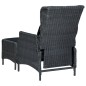 vidaXL Set comedor jardín 9 pzas cojines ratán sintético gris oscuro