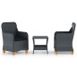 vidaXL Set muebles jardín 3 pzas ratán sintético gris oscuro y cojines vidaXL Set muebles jardín 3 pzas ratán sintético gris oscuro y cojines