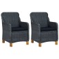 vidaXL Set muebles jardín 3 pzas ratán sintético gris oscuro y cojines vidaXL Set muebles jardín 3 pzas ratán sintético gris oscuro y cojines