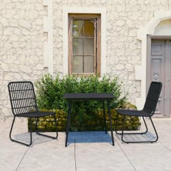 vidaXL Juego de comedor para jardín 3 piezas ratán sintético y vidrio