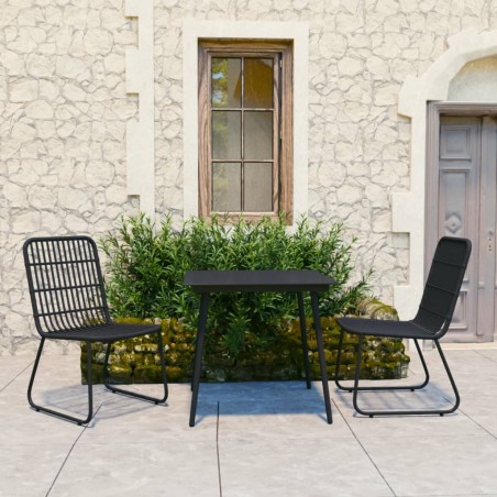 vidaXL Juego de comedor para jardín 3 piezas ratán sintético y vidrio