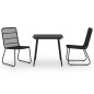 vidaXL Juego de comedor para jardín 3 piezas ratán sintético y vidrio vidaXL Juego de comedor para jardín 3 piezas ratán sintético y vidrio