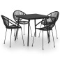 vidaXL Juego de comedor para jardín 5 piezas ratán PVC negro vidaXL Juego de comedor para jardín 5 piezas ratán PVC negro